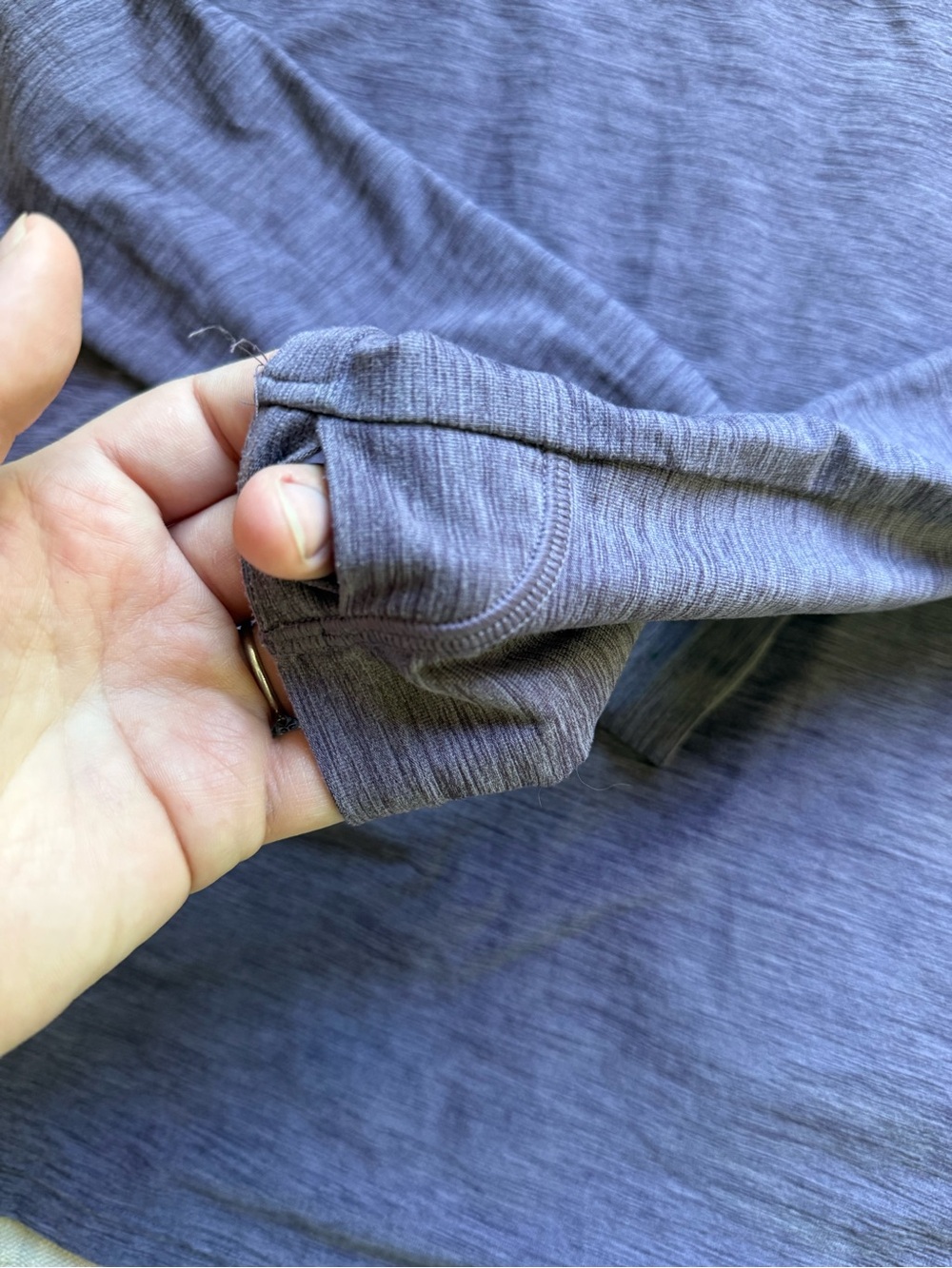 Athleta Heathered Lavender Long-Sleeve Crew Tee - Picture 5 of 6